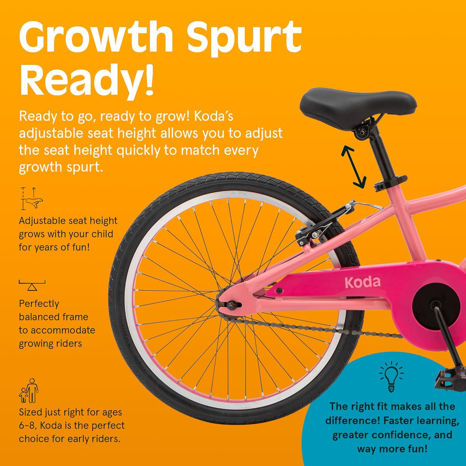 Retrospec Koda Plus Kids Bike for Boys & Girls Ages 6-8 Years - 20" Children's Bicycle, Adjustable Seat & Handlebars