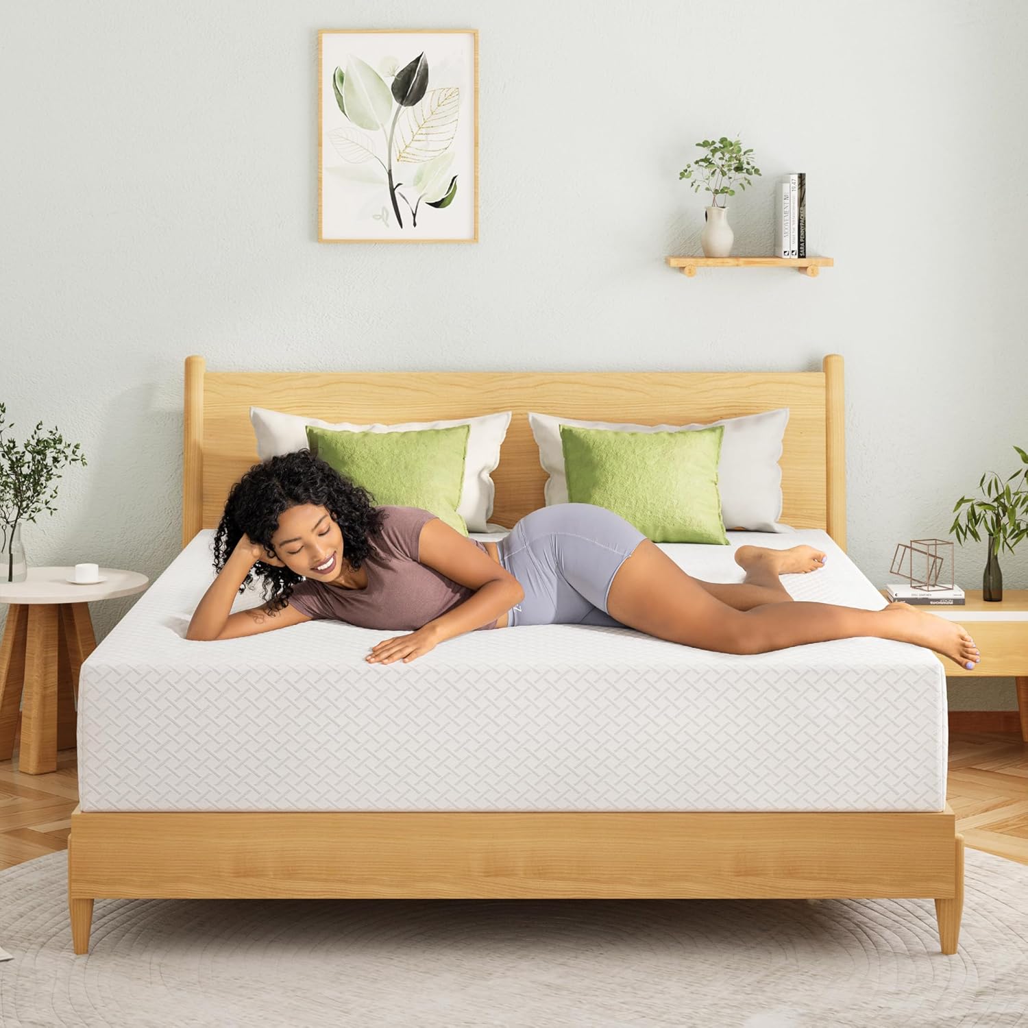 EGOHOME King Size Memory Foam Mattress, 12 Inch Bed Mattress in a Box with Cooling Green Tea Gel, Relieve Pressure with Medium Firm Support, CertiPUR-US Certified, 80''L x 76''W, White