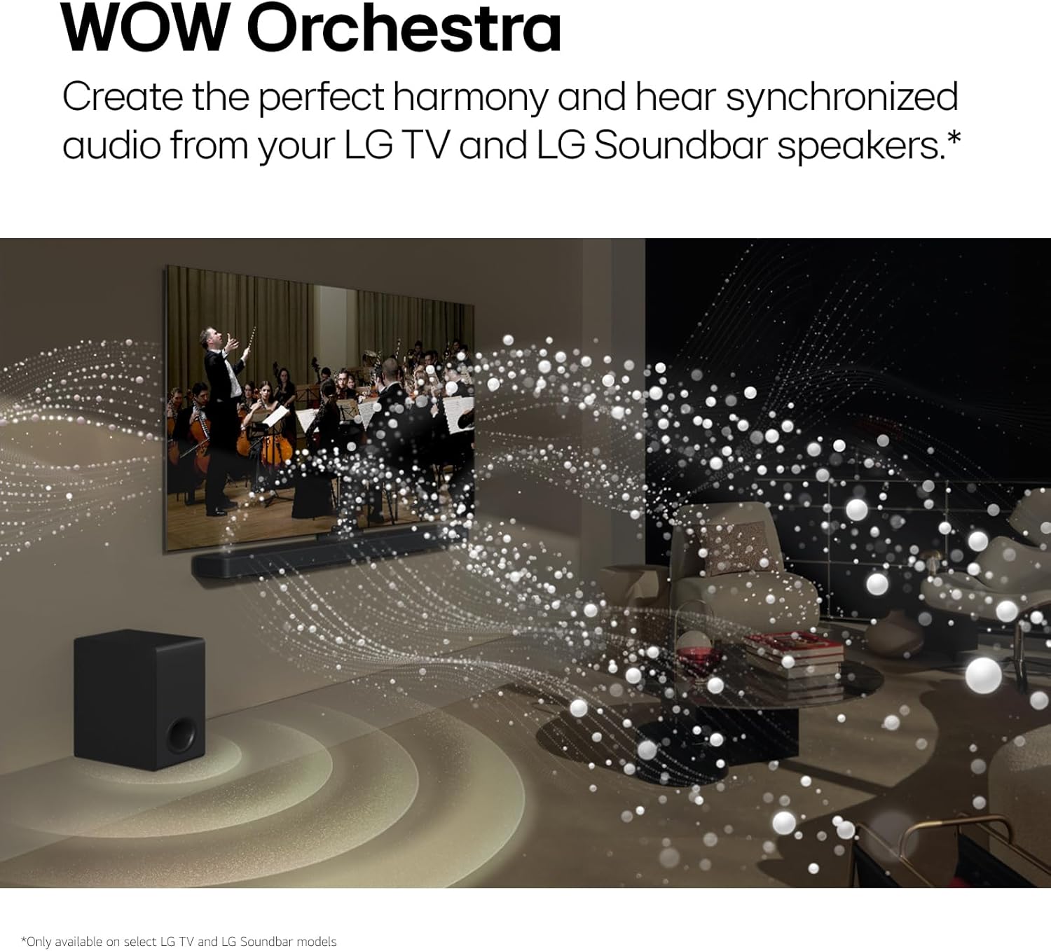LG SC9S 3.1.3-Channel Perfect Matching Soundbar to the OLED evo C Series TV, Dolby Atmos, Wow Orchestra, WOWCAST Built-in with Wireless Dolby Atmos, Rear Speaker Ready, Wireless Subwoofer