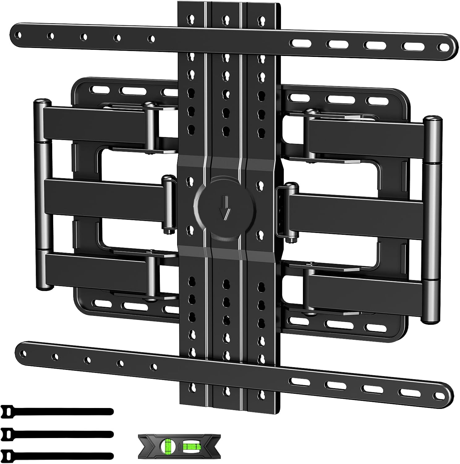 1.2" Ultra Slim TV Wall Mount for 43-90 Inch TVs,Tilt +3/-15° Level Adjustment Thin Low Profile Full Motion Bracket, Dual Swivel Articulating Arms with Tilt Fits 12"/16" Studs Max VESA 600x500mm