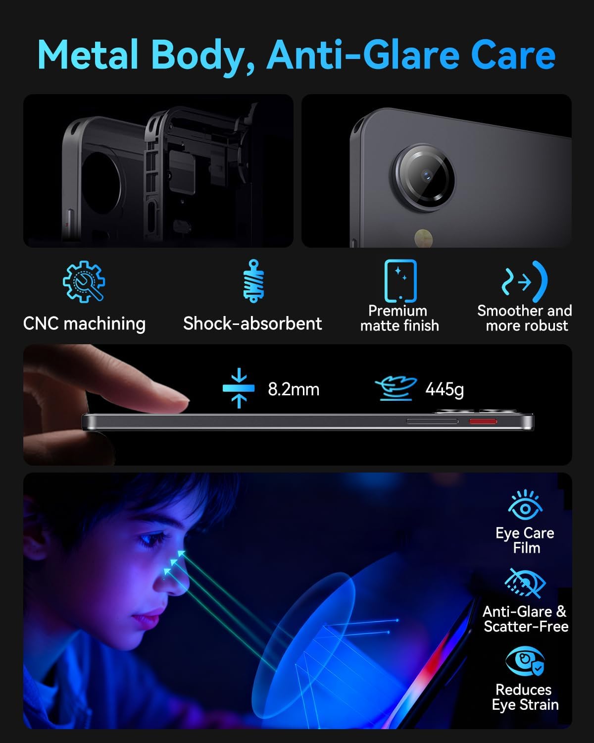 10.1 inch Android 16 Tablet with Gemini AI丨120Hz HD in-Cell Screen丨16(4+12) GB RAM 128GB ROM 1TB TF丨Octa-Core丨Widewine L1丨2.4G/5G WiFi+BT 5.0+GPS丨6000mAh丨Bpad 10 SE