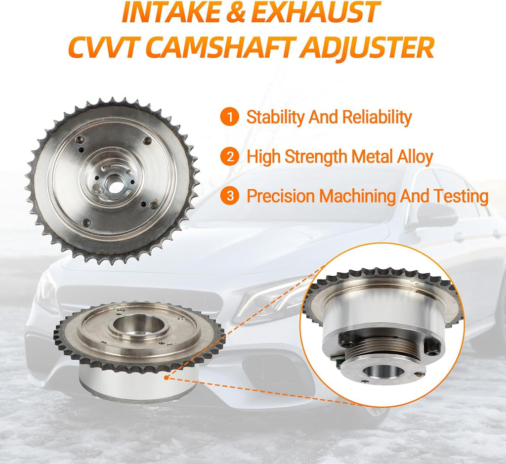 Engine Timing Chain Kit, Compatible with Elantra Coupe Tucson Kia Soul Forte Koup 2.0L L4, Automotive Replaces Part with Intake&Exhaust CVVT Gears 24321-2E200 24350-2E201 24370-2E200