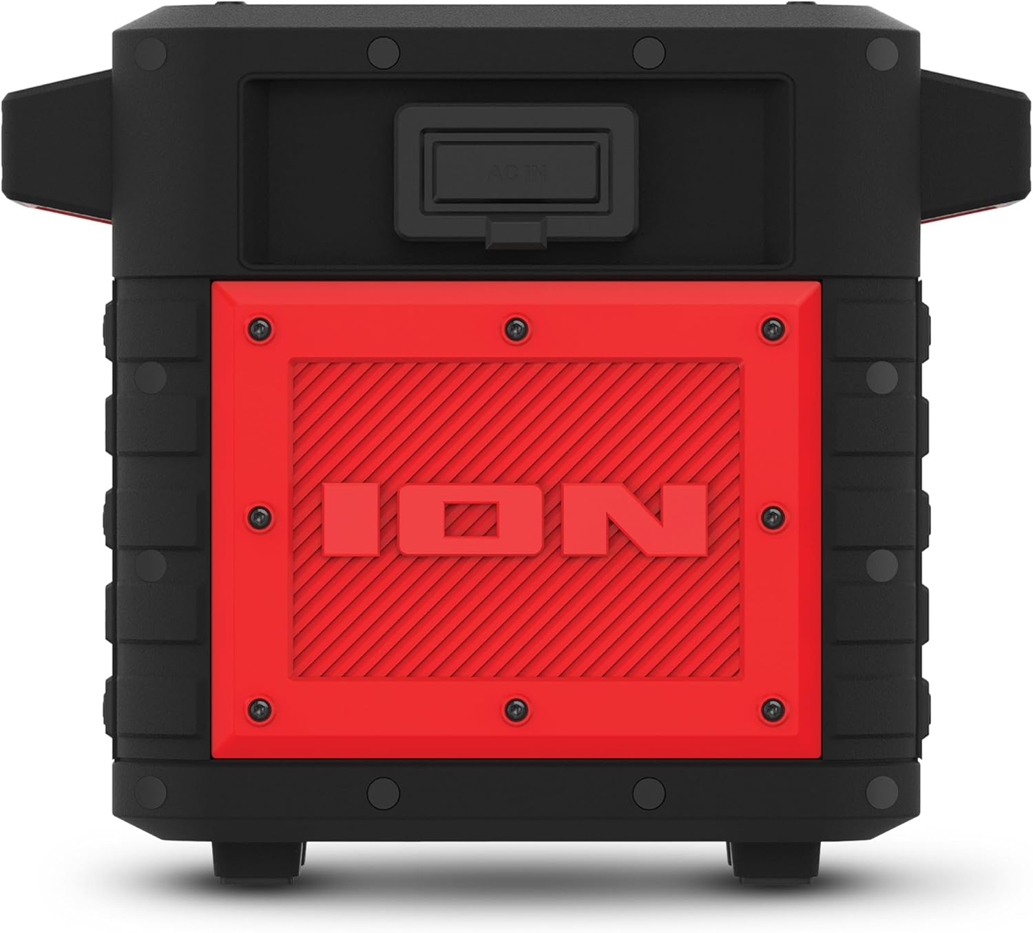 ION Tailgater Classic Outdoor Portable Bluetooth Speaker with Rechargeable Battery, FM Radio, USB Port, IPX5 Water-Resistant, 6.5" Woofer, App, Red