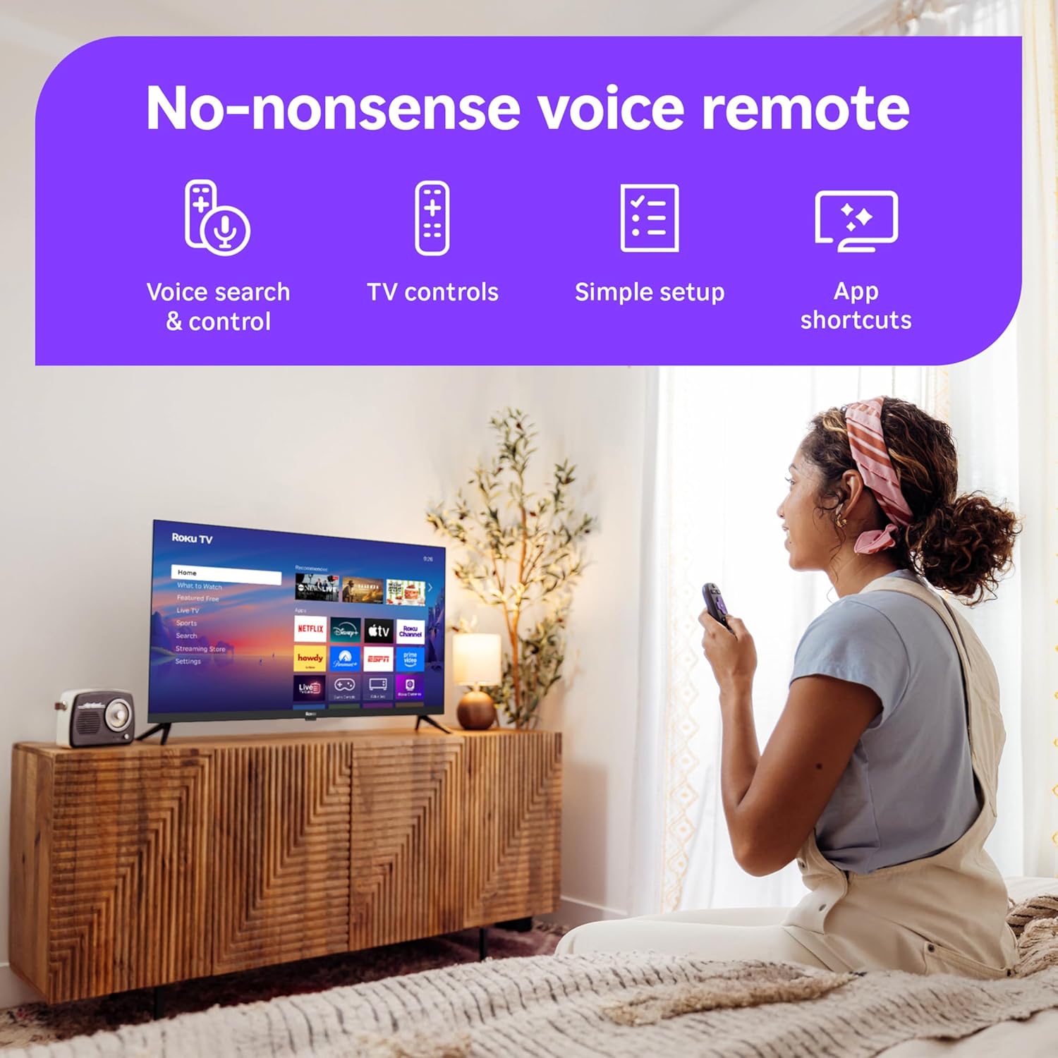 Roku Smart TV – 40-Inch Select Series, 1080p Full HD TV – Roku TV with Voice Remote – Flat Screen LED Television with Wi-Fi for Streaming Live Local News, Sports, Family Entertainment