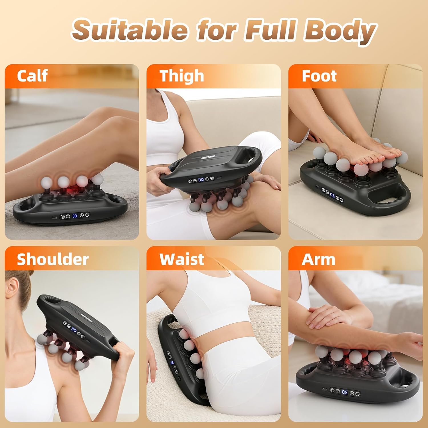 16 Head Deep Tissue Massage Gun, Percussion Muscle Massager with 3 Modes & 30 Intensities, Ultra-Quiet Massage Gun for Back,Shoulders, Legs, Foot, Muscle Pain Relief, Ideal Gift for Men Women