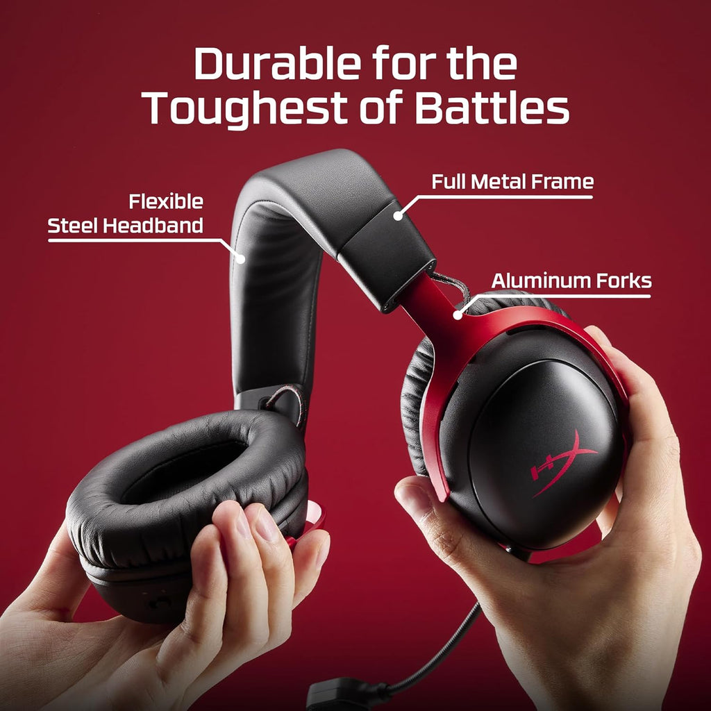 HyperX Cloud III S – Wireless Gaming Headset for Multi-Platform, 2.4GHz, Bluetooth, Battery Life up to 120 Hours 2.4GHz / 200 Hours Bluetooth, 53mm Angled Drivers, Detachable Mic – Black