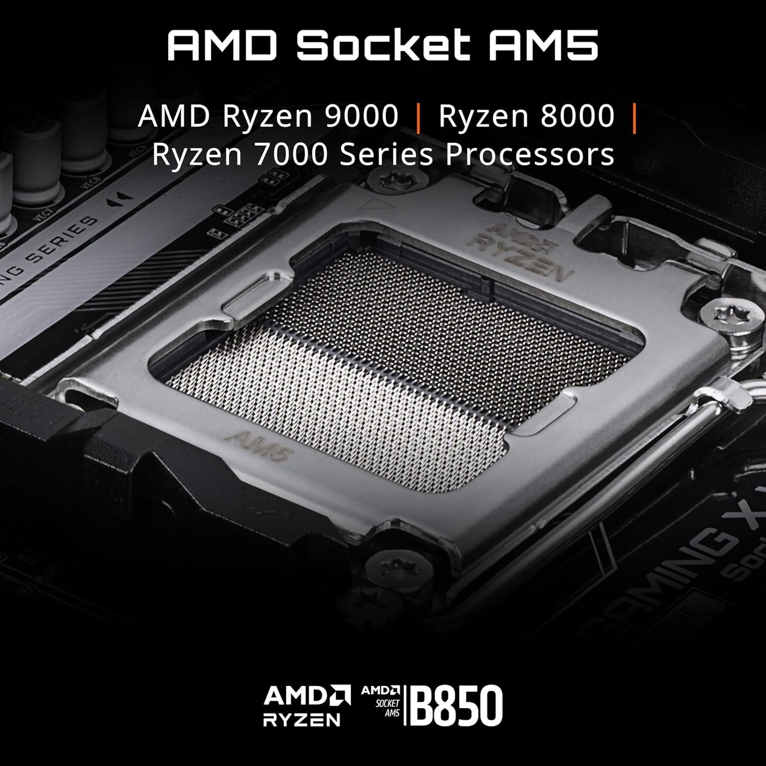 GIGABYTE B850 AI TOP AMD AM5 ATX Motherboard, Support AMD Ryzen 9000/8000/7000 Series, DDR5, 16+2+2 Power Phase, 3X M.2, PCIe 5.0, USB-C, WIFI7, 10GbE, EZ-Latch, 5-Year Warranty