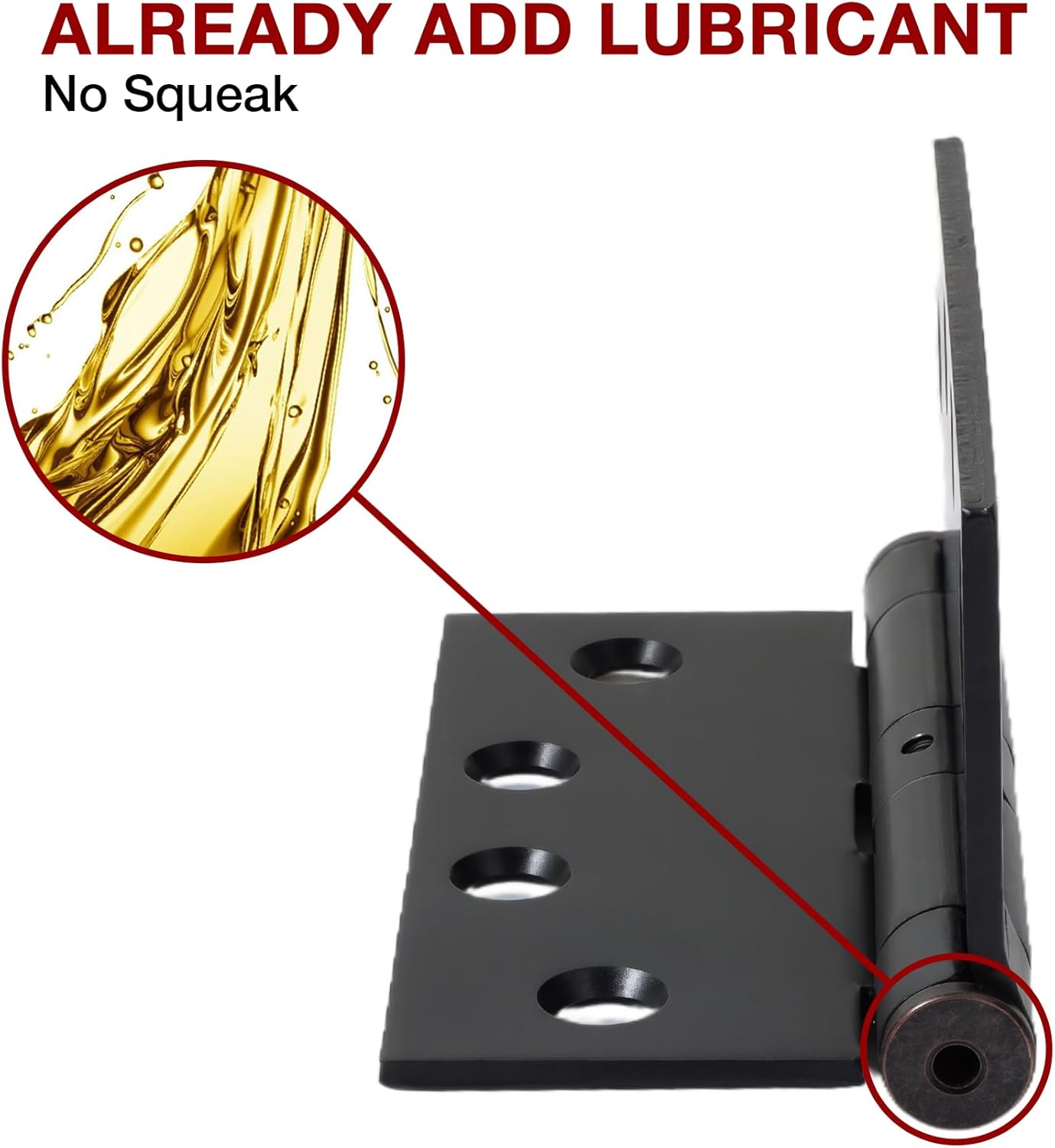 1 Pack Oil Rubbed Bronze 4.5 Inch Heavy Duty Commercial Door Hinges Square Security Door Hinges Industrial Grade Door Hardware Full Mortise Interior/Exterior Hinge for Doors Bifold Residential Office