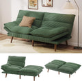 Pipishell Futon Sofa Bed, Convertible Futon Adjustable Backrest & Armrests, Corduroy Sleeper Couch for Small Spaces, Living Room, Office, Guest Room (Moss Green, 66 Inch)