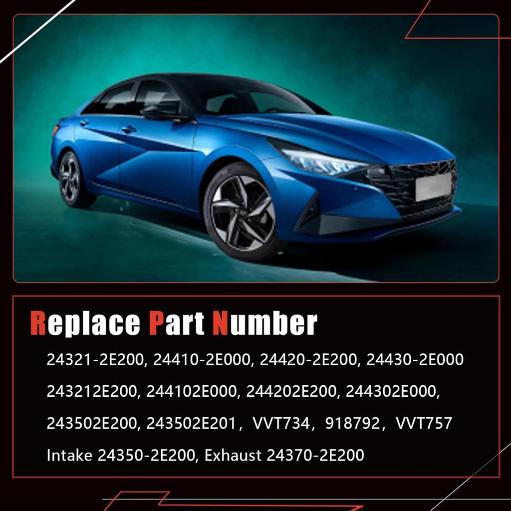 AUCERAMIC Timing Chain Kit With Intake & Exhaust CVVT Gear Sprocket Fit for Hyundai Elantra 2014-2016,Kia Soul 2014-2019, 2.0L G4NA G4NC, Replace# 24321-2E200 24350-2E201