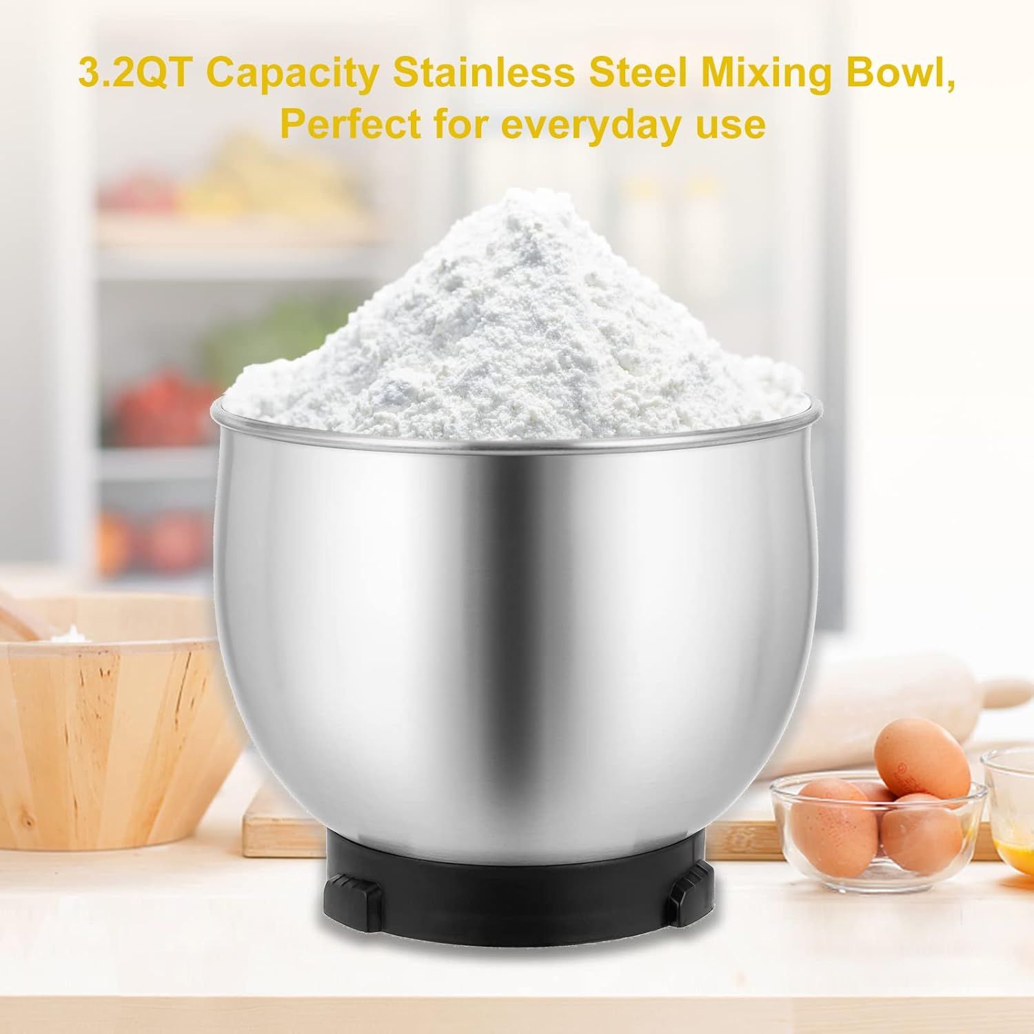 Kitchen in the box Stand Mixer,3.2Qt Small Electric Food Mixer,6 Speeds Portable Lightweight Kitchen Mixer for Daily Use with Egg Whisk,Dough Hook,Flat Beater