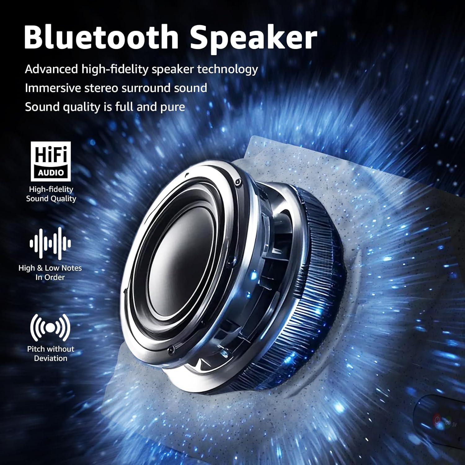 Rock Speakers Outdoor Water-Resistant IP44, Multi-Sync Up to 100 Speakers, Solar-Powered Rock Speaker with Light for Patio Garden Party Pool Deck Yard Outside