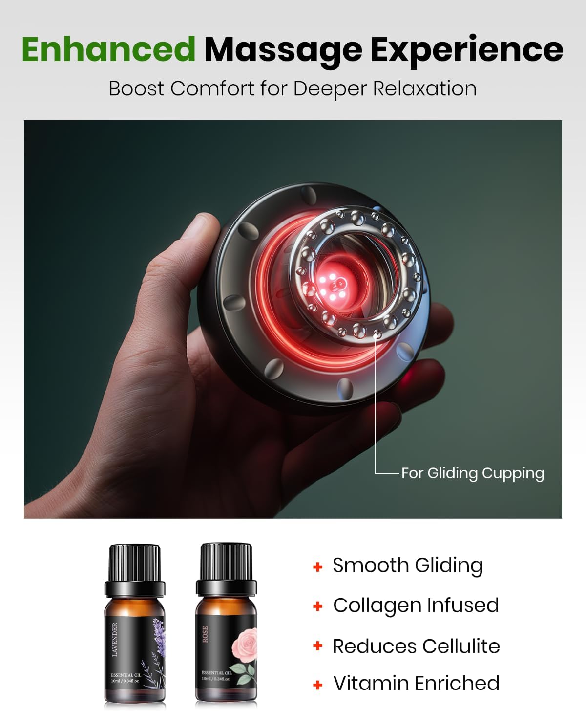 Smart Cupping Set, Electric Cupping Device with Red Light, Heated Cupping Massager with 12-Level Suction & Heat, Cupping Machine for Pain Relief (2 Pack)