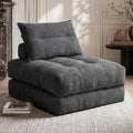 MONVANE Folding Sofa Bed, Fold Out Chair Bed with Pillow, Convertible Sleeper Chair for Living Room/Small Spaces, Foldable Lazy Sofa Bed Floor Chair, Comfy Teddy Velvet Couch Bed, Grey