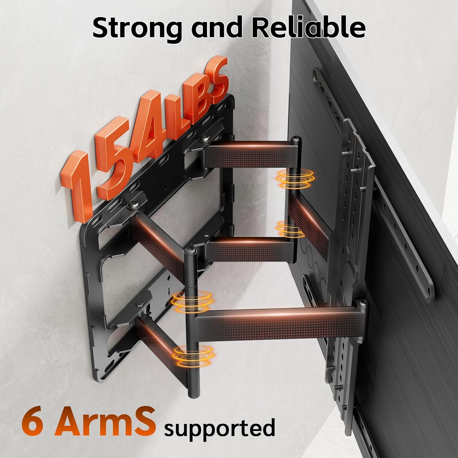 1.2" Ultra Slim TV Wall Mount for 43-90 Inch TVs,Tilt +3/-15° Level Adjustment Thin Low Profile Full Motion Bracket, Dual Swivel Articulating Arms with Tilt Fits 12"/16" Studs Max VESA 600x500mm
