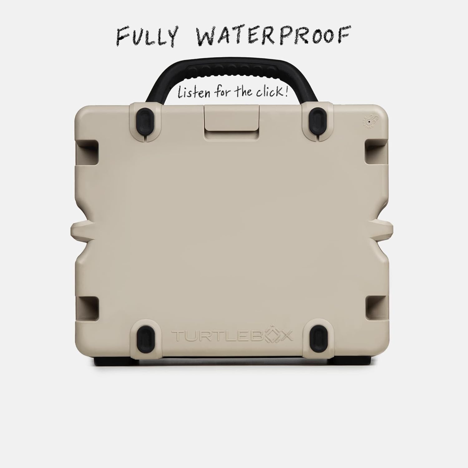 Turtlebox Grande: Loud! Outdoor Portable Bluetooth 5.4 Speaker | Rugged, Waterproof, Ultra-Portable | Plays to 126db, Deep Bass, Shockproof, Unlimited Pairing (Black Handle, Tan)