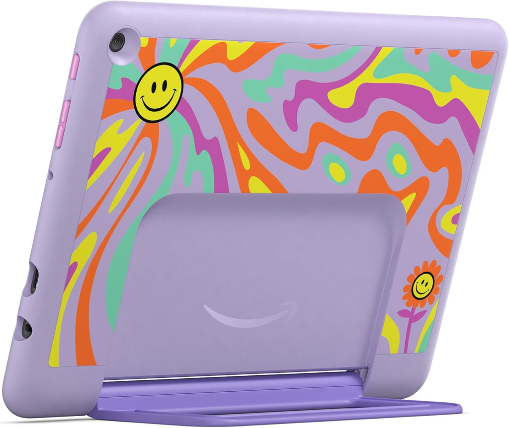 Amazon Fire HD 10 Kids Pro tablet, ages 6-12. Bright 10.1" HD screen, includes ad-free content, robust parental controls, 13-hr battery and slim case for older kids, 32 GB, Happy Day