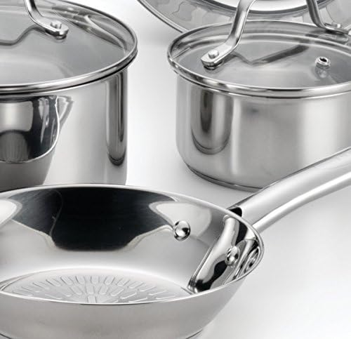 T-fal Performa Stainless Steel Cookware Set 12 Piece Induction Oven Broiler Safe 500F Pots and Pans, Dishwasher Safe Silver
