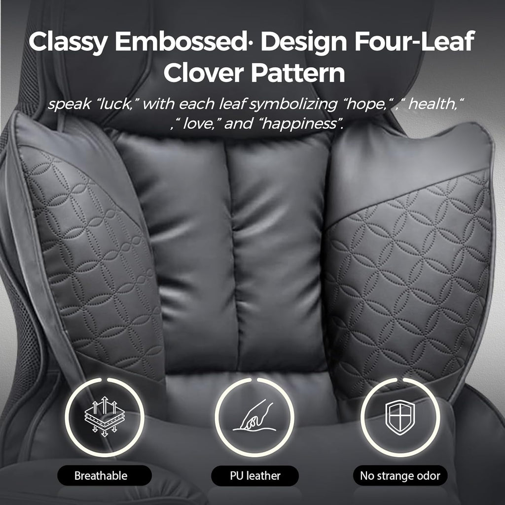 COMHOMA Big and Tall Office Chair Heavy Duty Wide Ergonomic Gaming Chair with Deluxe Embossing Designed Leather with Foot Rest,150°Reclining Adjustable Armrests Pocket Spring Back Support and Pillow
