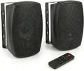 6.5 Inch Wall Mounted Bluetooth 5.4 Speakers, Peak 400W Indoor/Outdoor Waterproof Multi-Sync 200 Speakers/Auto-Pairing Auracast/Remote Control, 120 FT Range for Patio/Garage/Home (Black, Pair)