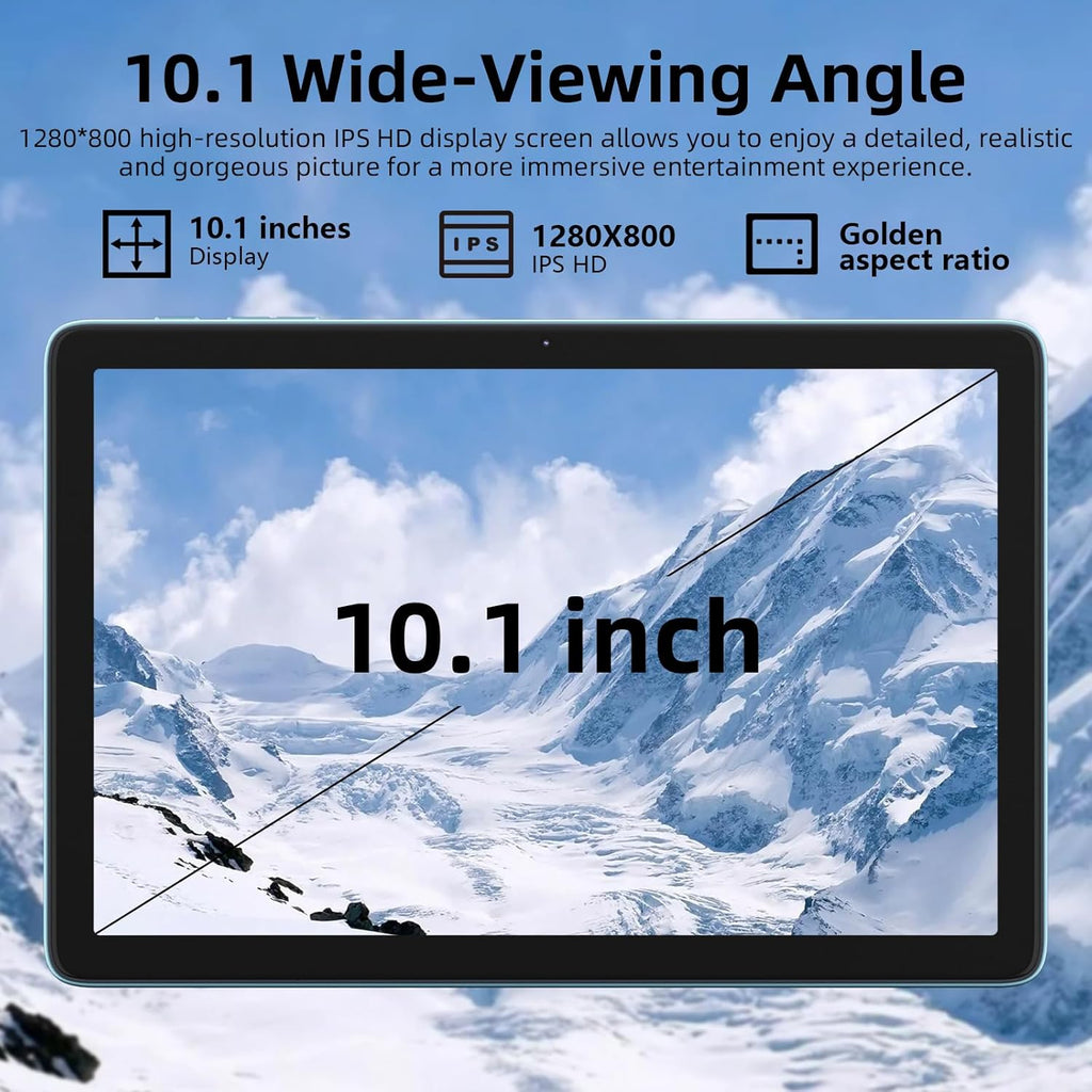 Android 15 Tablet 10 inch, 24GB RAM 128 ROM, Tablets with Keyboard Case Mouse Stylus, 1TB Expandable, Octa-Core 6000mAh 1280x800 IPS HD, WiFi, T615 CPU, High Performance, Processor, Dual Camera (Blue)