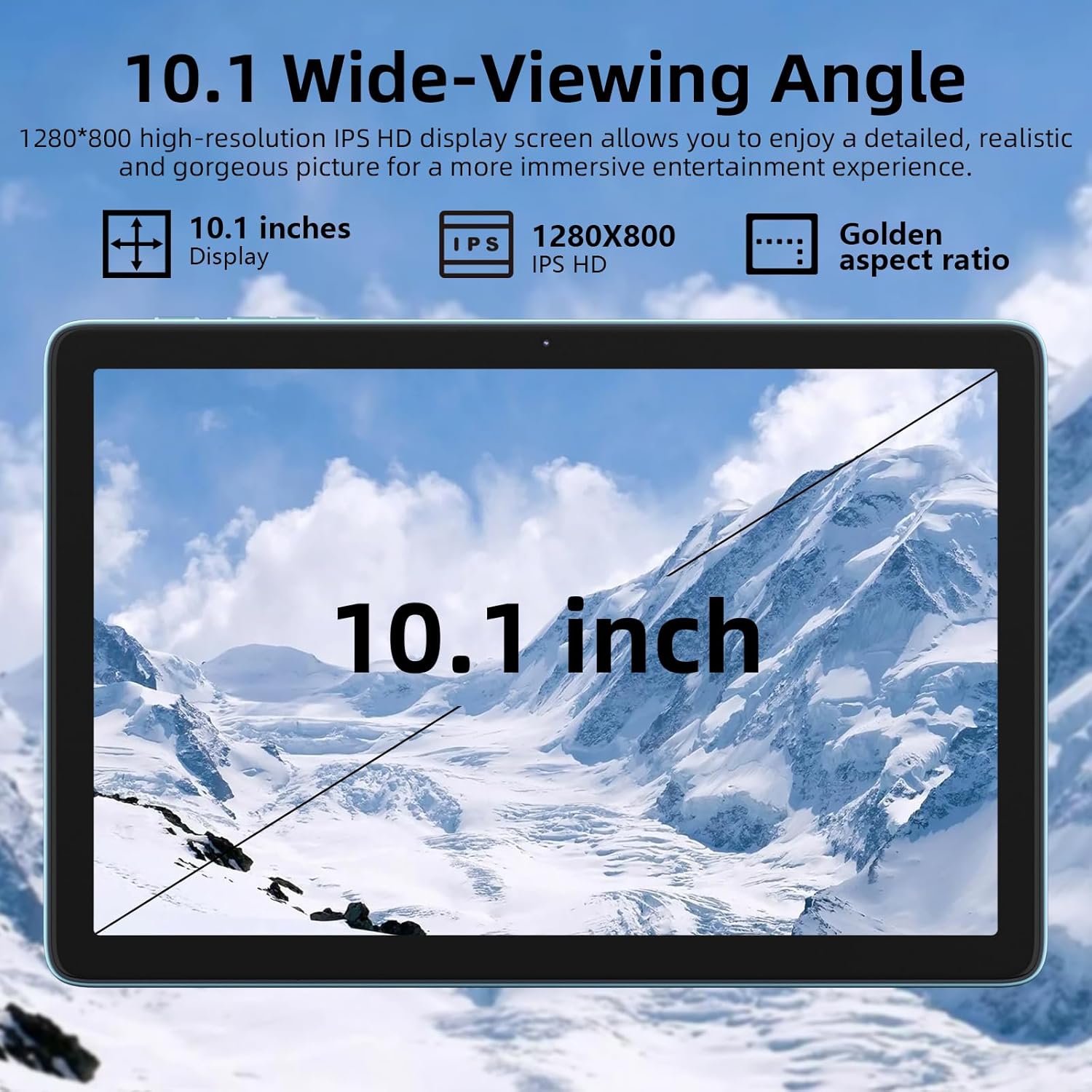 Android 15 Tablet 10 inch, 24GB RAM 128 ROM, Tablets with Keyboard Case Mouse Stylus, 1TB Expandable, Octa-Core 6000mAh 1280x800 IPS HD, WiFi, T615 CPU, High Performance, Processor, Dual Camera (Blue)