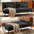 COMHOMA Convertible Futon Sofa Bed, 72″Fabric Futons Couch with Adjustable Backrest, Folding Sleeper Recliner for Living Room Furniture (Black)