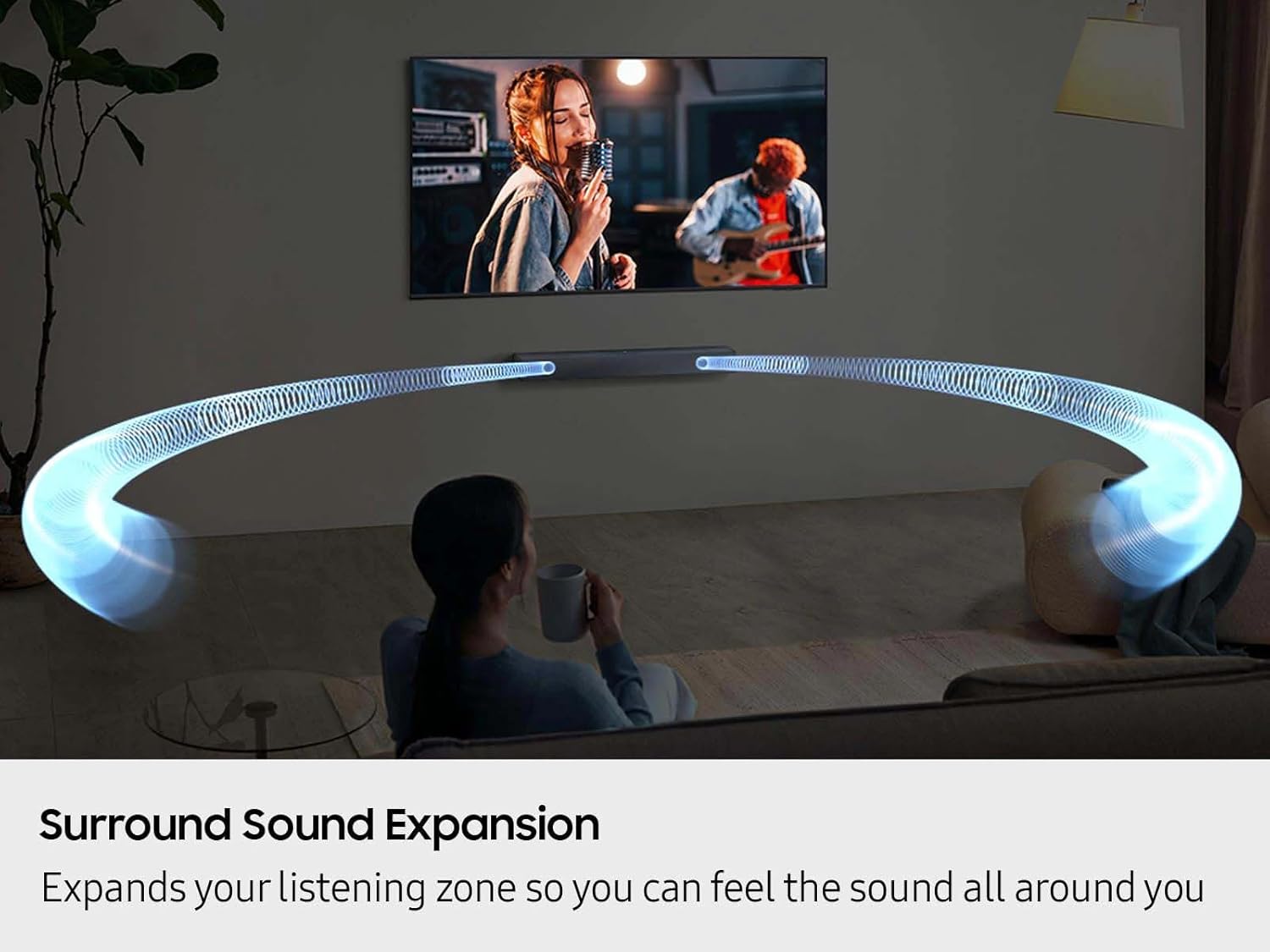 Samsung HW-B400F B-Series 2.1ch Soundbar with Wireless Subwoofer - Deep Bass, Smart Sound & Game Mode - Bluetooth Wireless TV Connection for Home Theater and Gaming