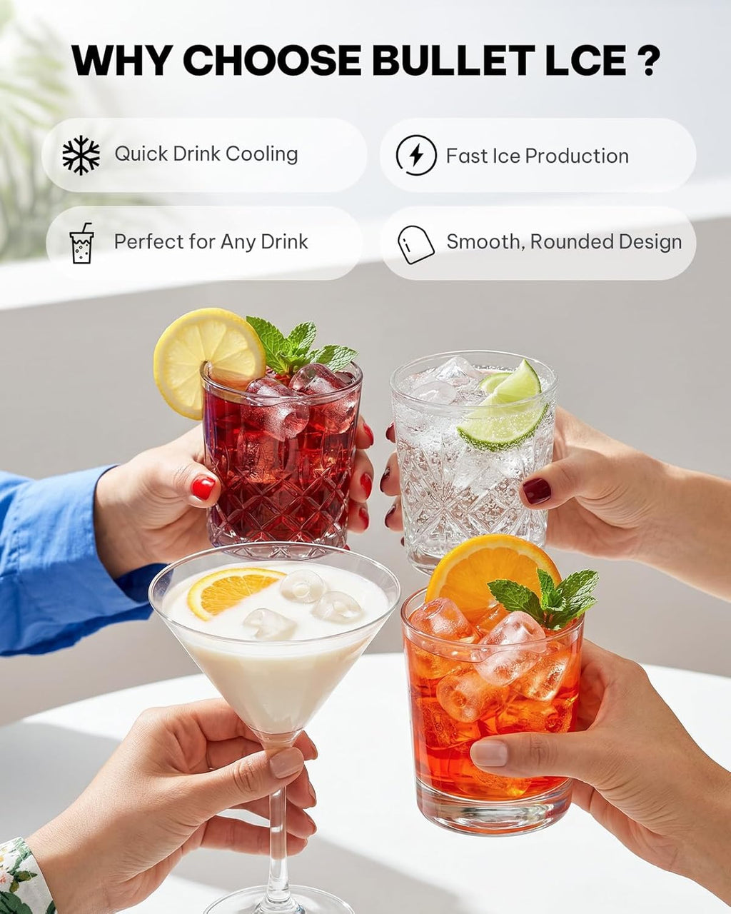 Silonn Ice Maker Countertop, Portable Ice Machine with Carry Handle, Self-Cleaning Ice Makers with Basket and Scoop, 9 Cubes in 6 Mins, 26 lbs per Day, Ideal for Home, Kitchen, Camping, RV