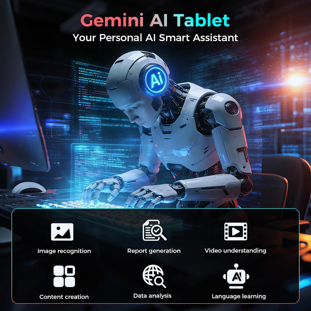 Tablet with Keyboard, 2026 Android 15 tablet with 26GB+256GB+2TB Expand, 10 Inch Tablet PC with 8-Core, Gemini AI, 5G WiFi, 8000mAh, BT5.0, GPS, Electronics Tablets with Case/Mouse/Stylus(Silver Case)