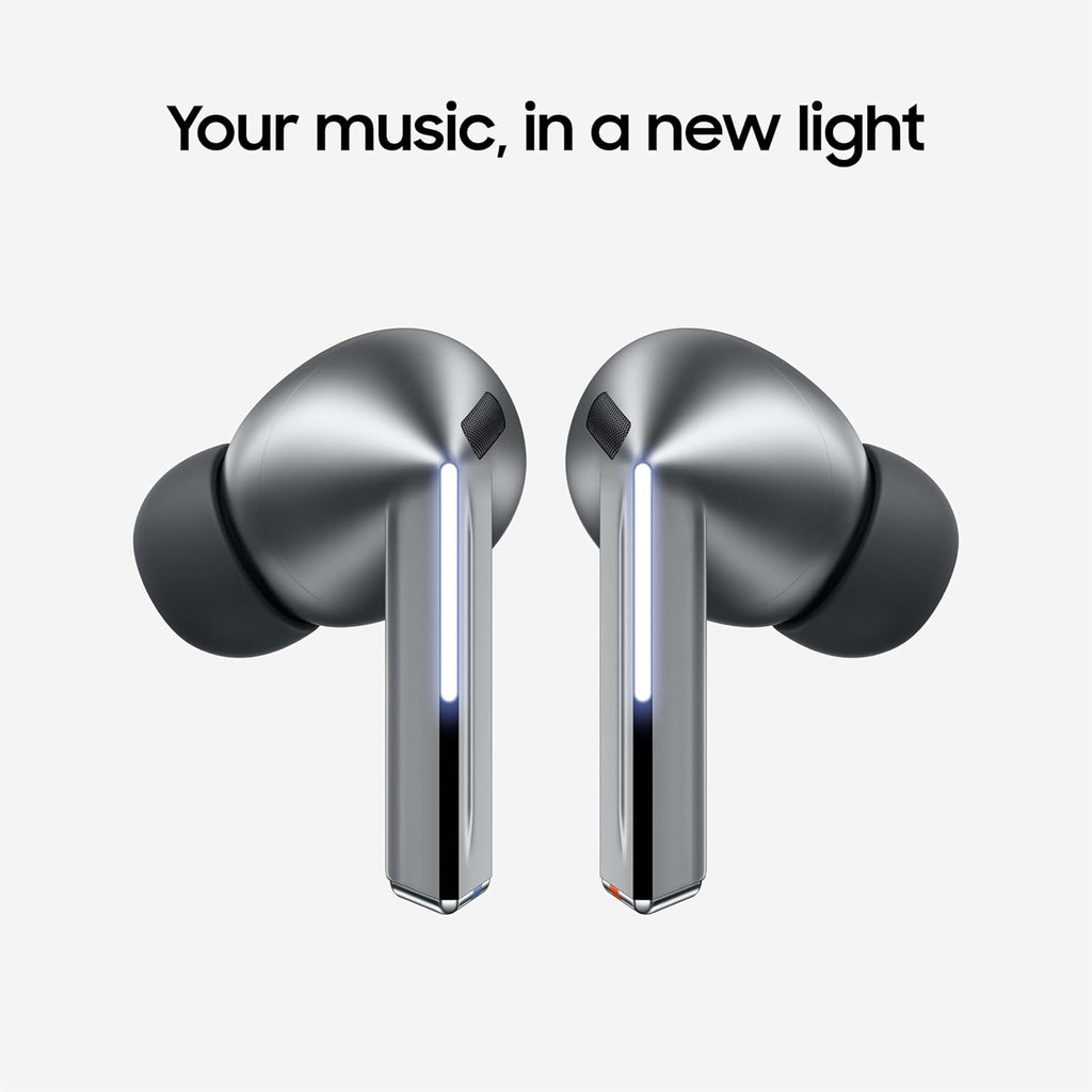Samsung Galaxy Buds 3 Pro AI True Wireless Bluetooth Earbuds, Noise Cancelling, Sound Optimization, Redesigned Comfort Fit, Silver US Version, Amazon Exclusive, 2Yr Warranty