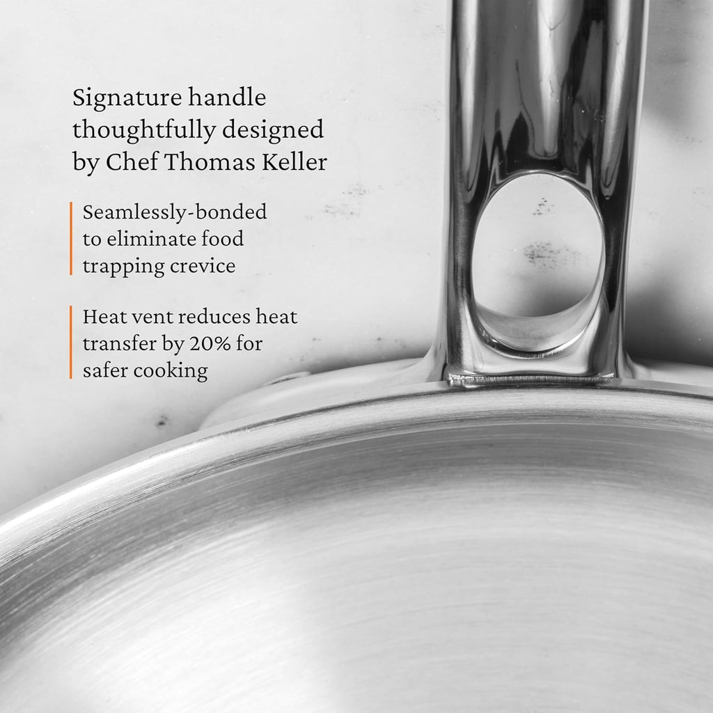 Hestan ProBond Luxe 3-Piece Skillet Set (8.5, 11 & 12.5 Inch) Professional Clad Stainless Steel, ProCore Tri-Ply Clad Construction, Polished Exterior, Induction & Oven Safe