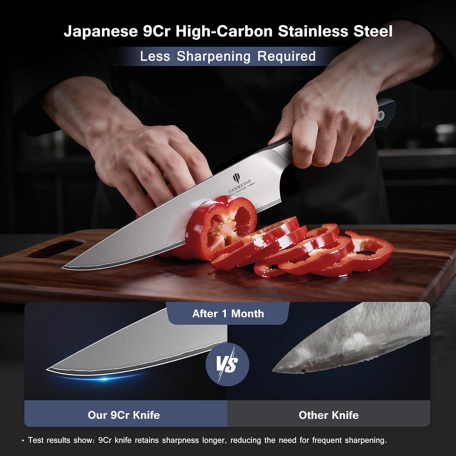 16 PCS Knife Set with Block, Japanese Kitchen Knife Set with 5 Layers High Carbon 9Cr18Mov Stainless Steel, Ultra-Sharp Professional Chef Cooking Knives with Ergonomic Handle, Dishwasher Safe