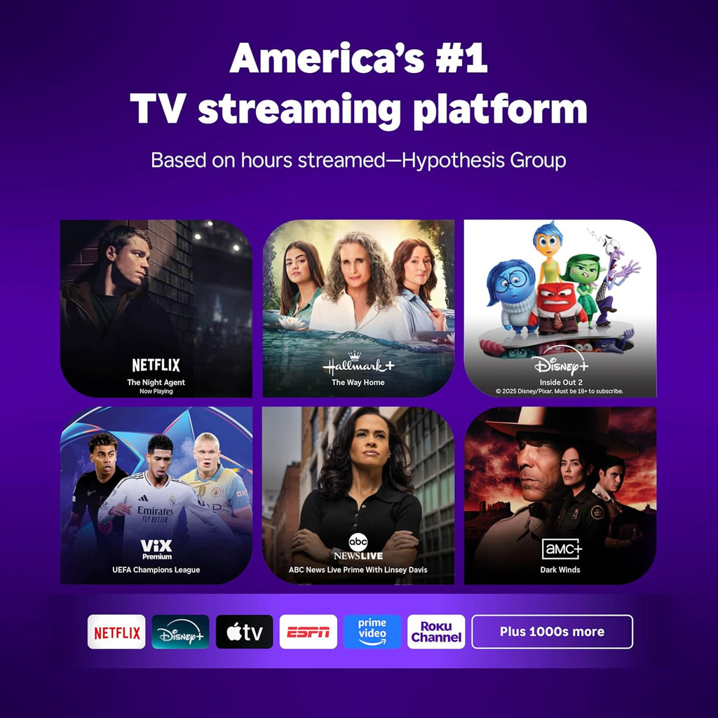 Roku Smart TV – 50-Inch Select Series, 4K HDR TV – RokuTV with Enhanced Voice Remote – Flat Screen LED Television with Wi-Fi for Streaming Live Local News, Sports, Family Entertainment