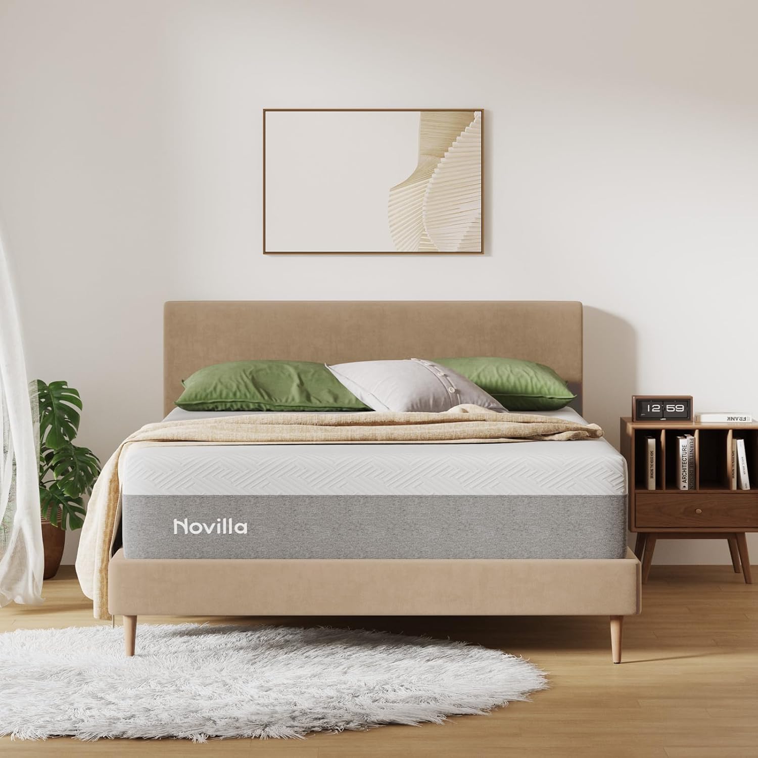 Novilla Queen Size Mattress, 12 inch Gel Memory Foam Mattress for a Cool Night Sleep & Pressure Relief, Medium Firm Feel with Motion Isolating, Bliss
