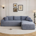 95" Boneless Cloud Sectional Couches for Living Room, Comfy Fluffy L Shaped Memory Foam Deep Seat Boneless Couch, Modular Sectional Sofa with Right Facing Chaise, Grey