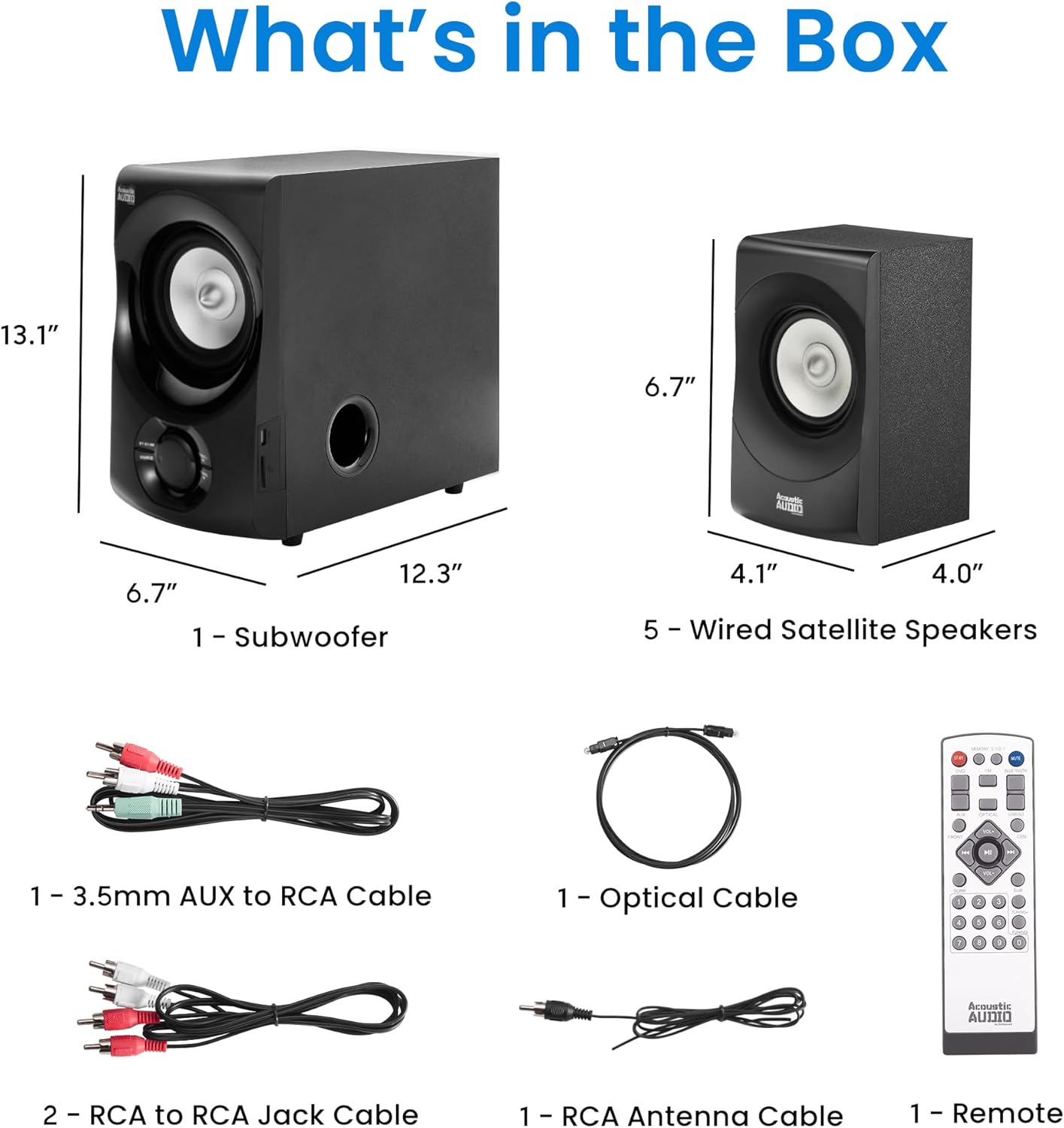 Acoustic Audio AA5171 5.1 Surround Sound Bluetooth Home Entertainment System