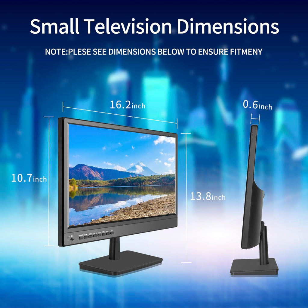 othoig 17 inch TV,Small HD Widescreen LED with Antenna,Digital ATSC Tuner-Free HD Local Channels,HDMI VGA USB Port,12 Volt Charger Cable/AC Power TV for Camping,Caravan and Kitchen