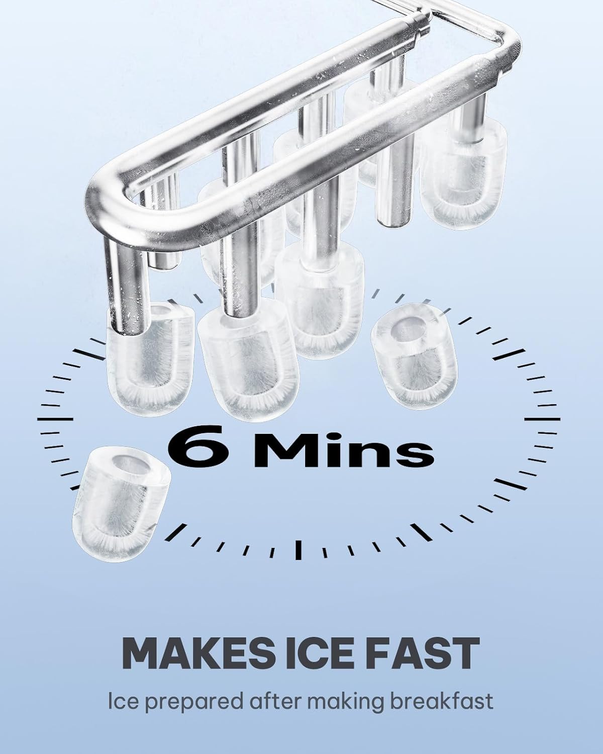 Silonn Ice Maker Countertop, Portable Ice Machine with Carry Handle, Self-Cleaning Ice Makers with Basket and Scoop, 9 Cubes in 6 Mins, 26 lbs per Day, Ideal for Home, Kitchen, Camping, RV