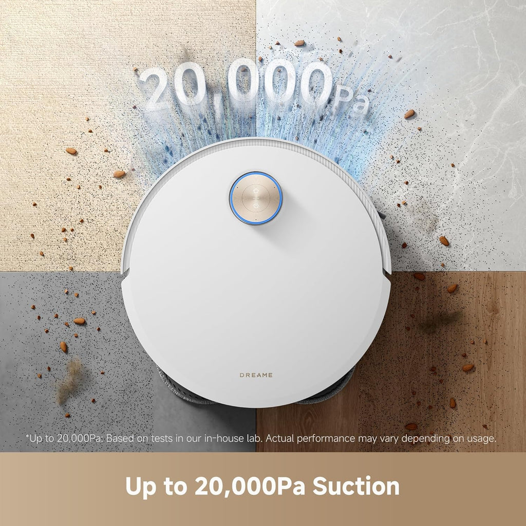 DREAME X50 Ultra White Robot Vacuum and Mop with Auto-Empty and Mop Self-Cleaning, 20,000Pa Suction, Obstacle Avoidance and 360° Navigation, Corner to Edge Deep Cleaning, Detangling Brush
