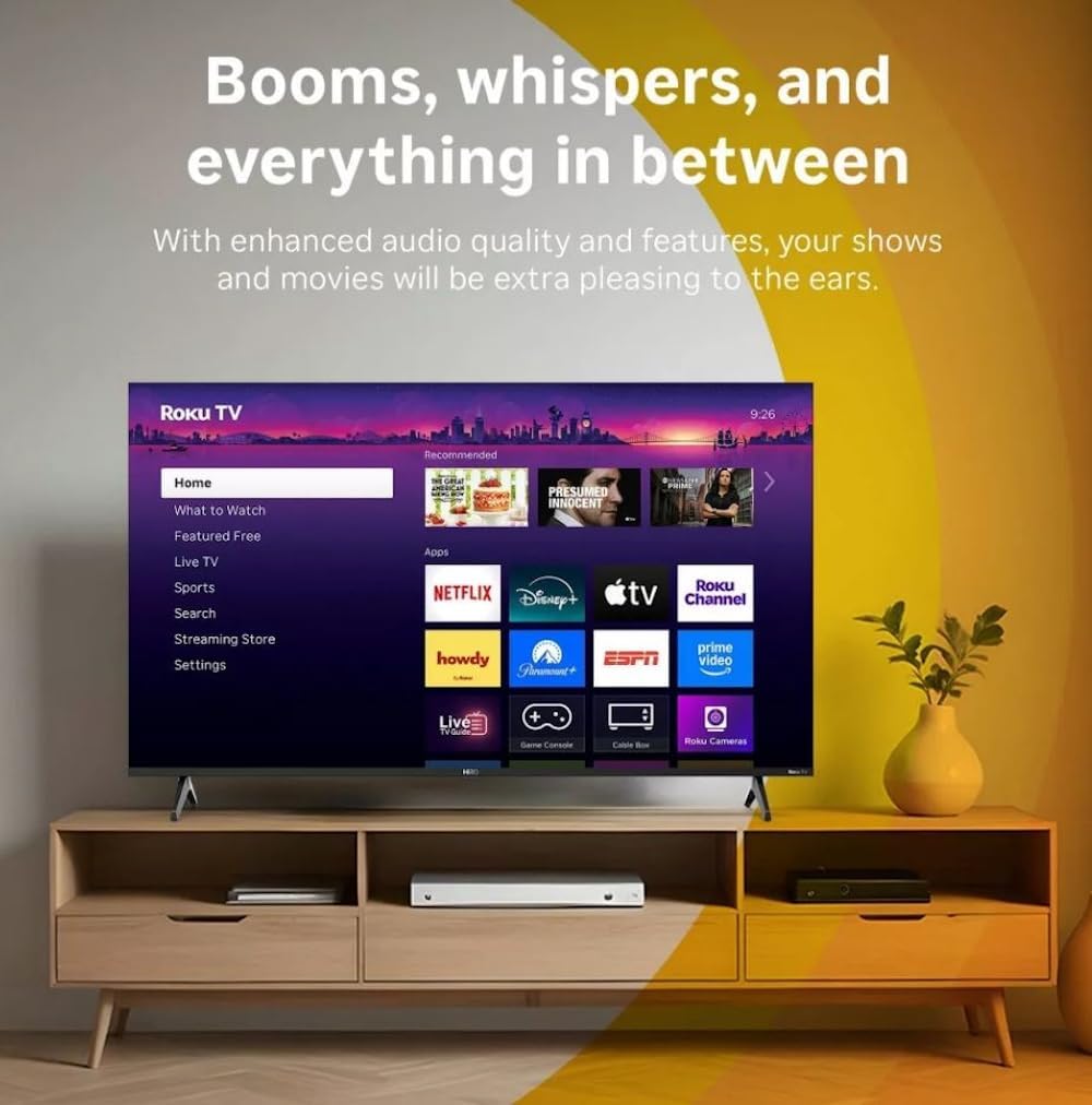 Roku Hiro TV 40" 1080p Full HD Smart TV with Dolby Audio for Streaming, LED Direct Lit, with Wi-Fi, Bluetooth, 3X HDMI Ports - H40C3C4 (Renewed)
