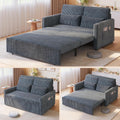 Ahomly 77.2'' Extended Pull Out Sofa Bed, 3-in-1 Small Space Convertible Loveseat Sleeper Couch Bed, Corduroy Sofa for Living Room, Bedroom, Apartment, Dark Grey