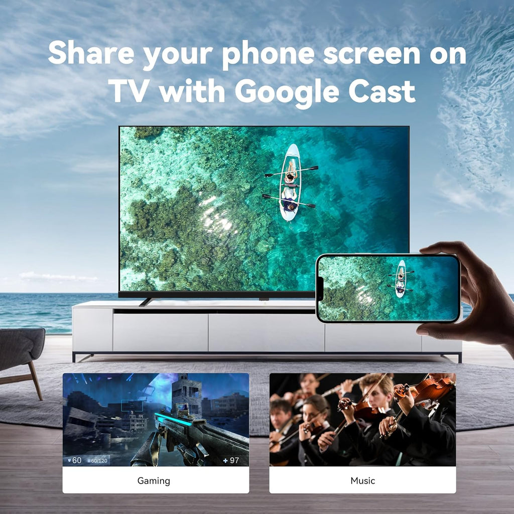FPD 40-inch Smart TV, 1080p Full HD Google TV with Google Play Built-in Google Cast, HDR 10, Dolby Audio, Voice Remote, Stream Live Television (Palette-Series, CG40-P3)