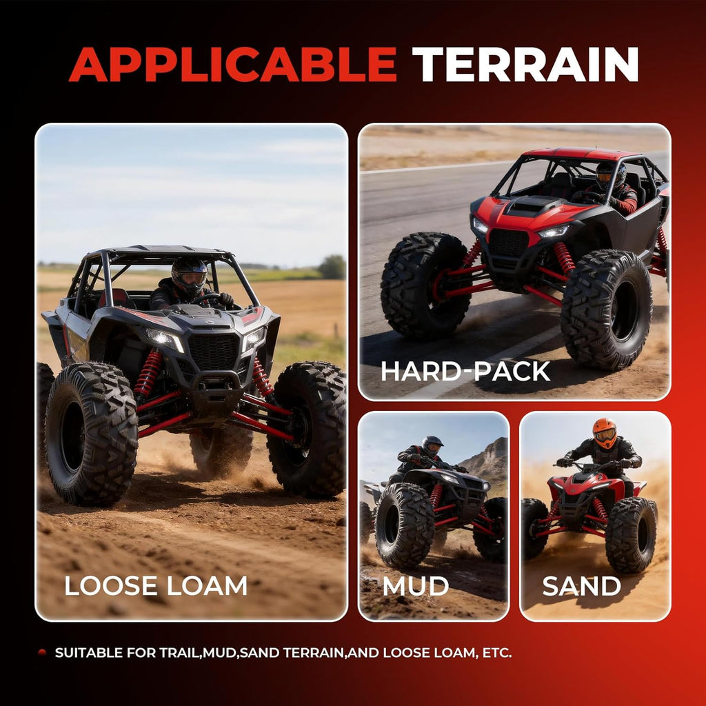 ATV/UTV Tires 24x10-11,All-Terrain Mud Tires 24x10x11,6-Ply,Non-Directional Tread,Tubeless,Set of 2
