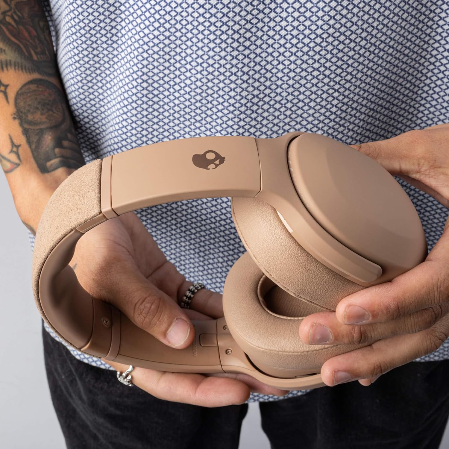 Skullcandy Crusher Evo Wireless Bluetooth Headphones with Multi-Sensory Bass, Noise Isolating Over-Ear Fit, Up to 40 Hours Battery, Microphone for iPhone Android - Primer