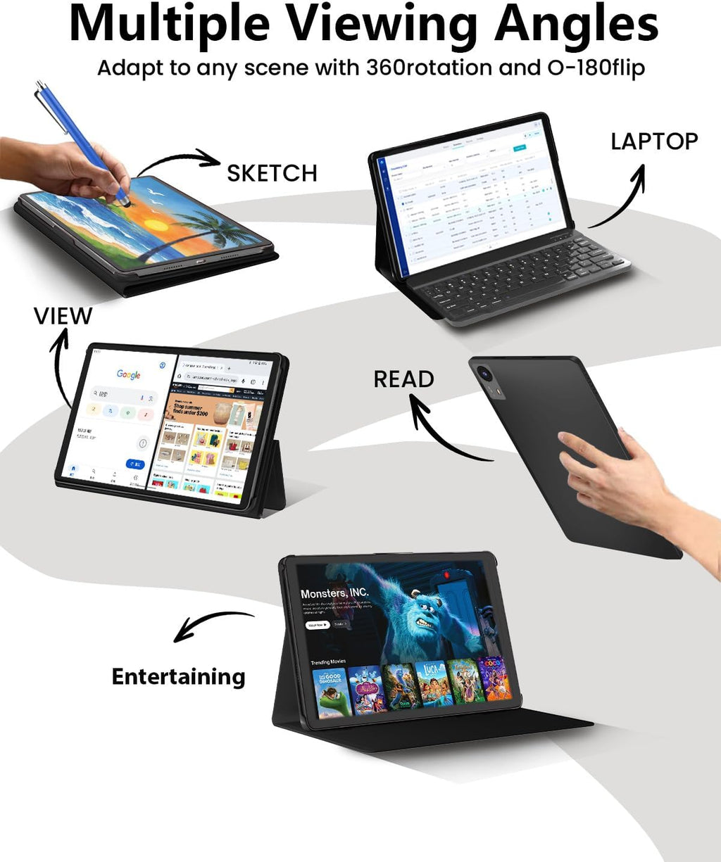 HUIHUANG 11-inch Android 16 Tablet, 32GB RAM + 128GB ROM (1TB Expand), T7280 Octa-Core 2.2GHz Processor, 90Hz FHD+ IPS Display, 8000mAh Battery, Gemini AI, Face ID, Dual Speakers, Fast Charging