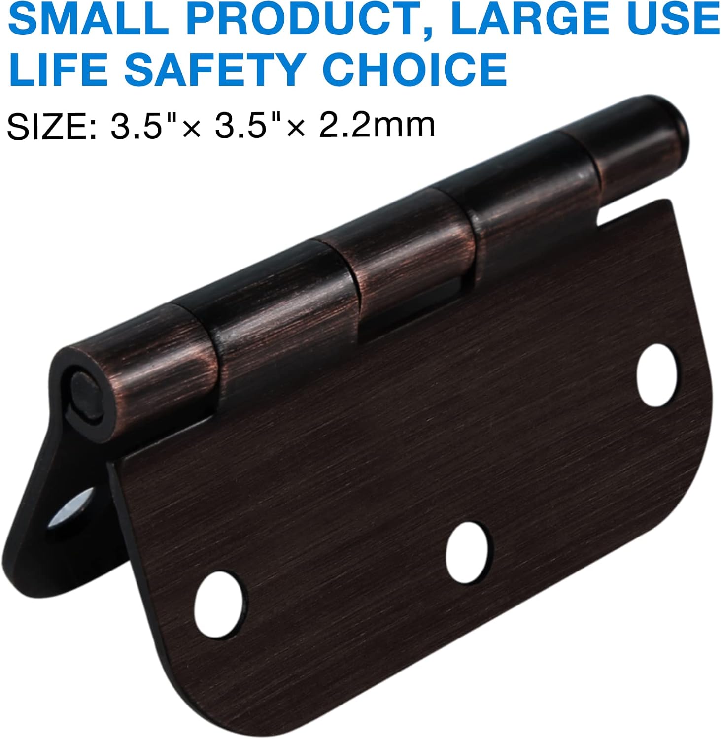 18 Pack Oil Rubbed Bronze Door Hinges - 3.5 Inch Rounded 5/8 Radius 3 1/2 Hinges for Indoor Doors