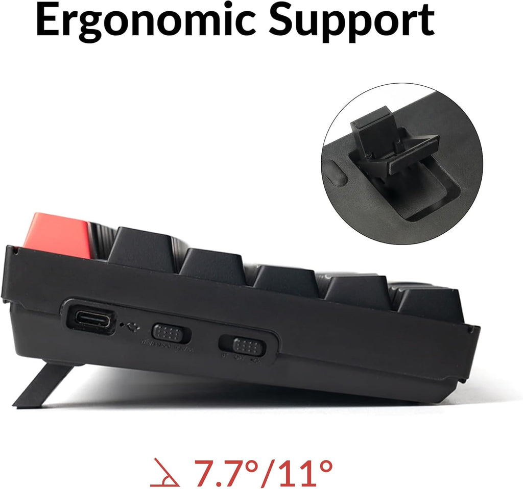Keychron K10 Full-Size Layout QMK Wireless Mechanical Keyboard, Bluetooth/Wired Hot-Swappable Gaming Keyboard with Keychron Super Brown Switch, RGB Backlight, PBT Keycaps for Mac/Windows-Version 2