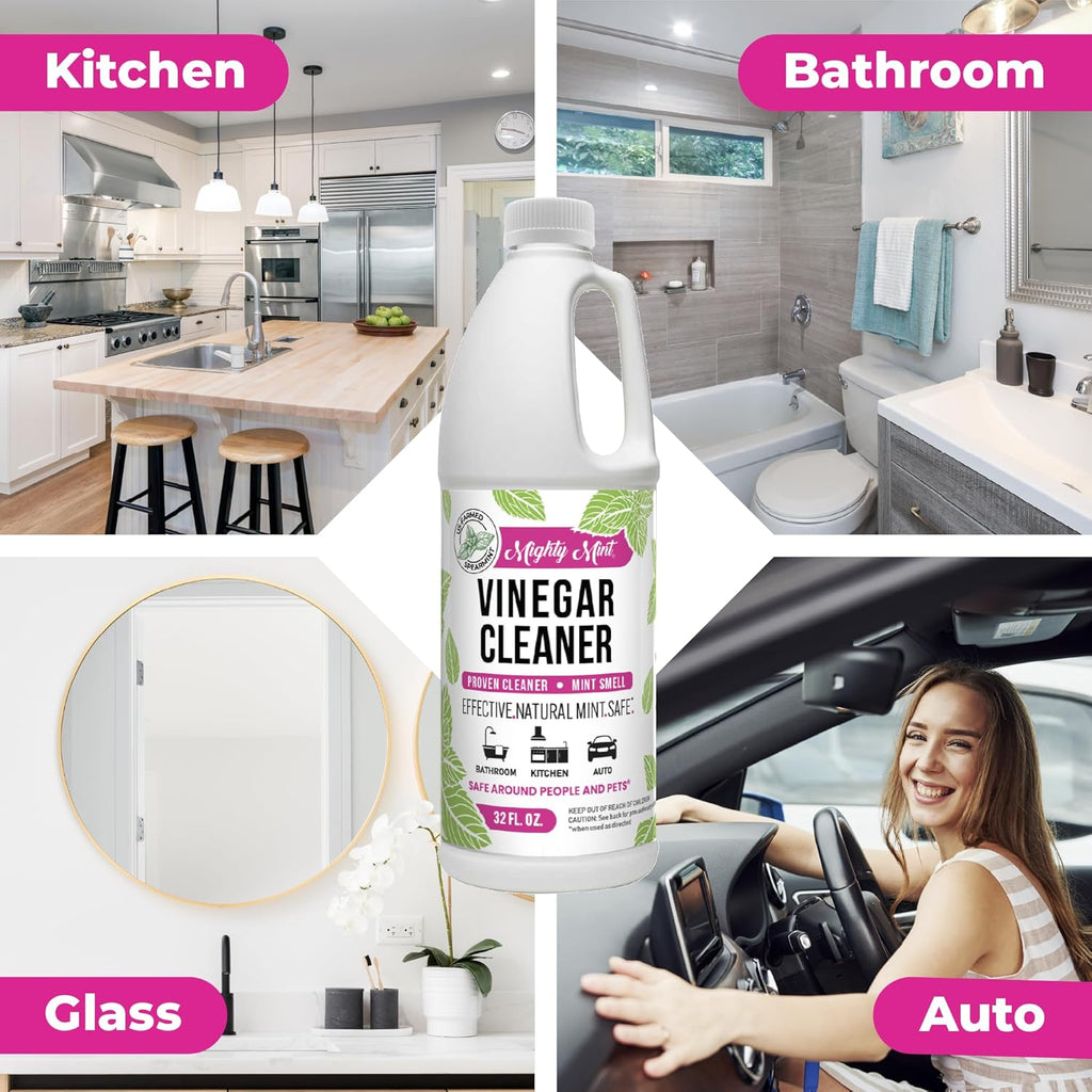 Mighty Mint Vinegar Cleaner, All-Purpose Cleaning for Household Surfaces, Natural Mint Scent, 32oz