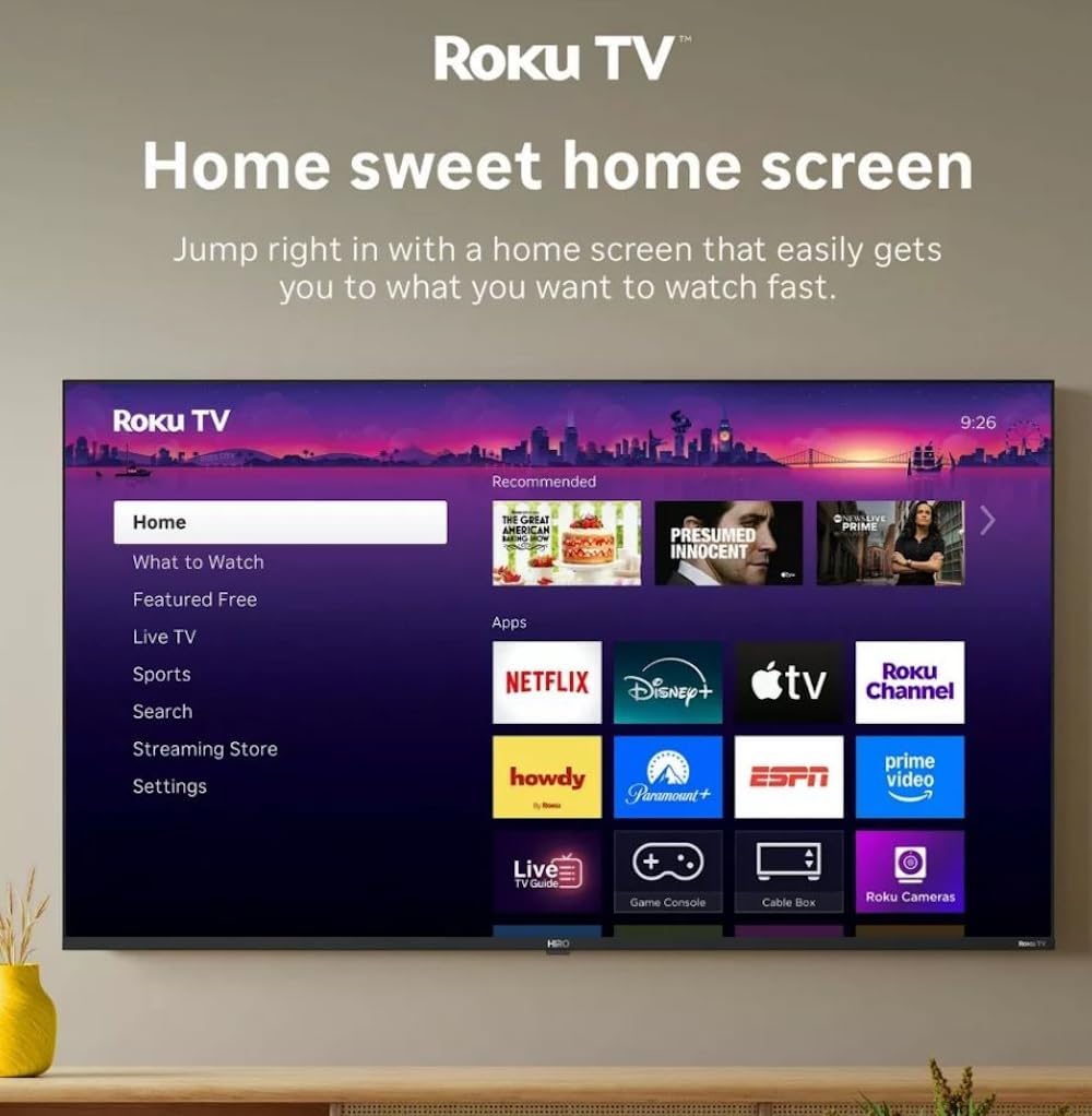Roku Hiro TV 40" 1080p Full HD Smart TV with Dolby Audio for Streaming, LED Direct Lit, with Wi-Fi, Bluetooth, 3X HDMI Ports - H40C3C4 (Renewed)